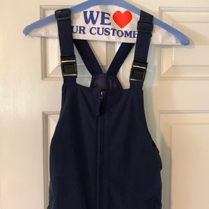 Navy blue snow bib